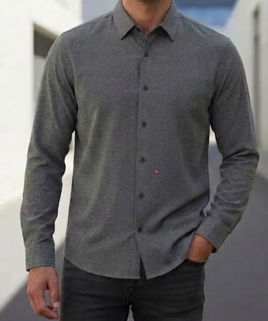 Camisa Social Rave Preta Mescla Manga Longa