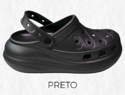 Babuche Plataforma Meleve AT 649 Preto