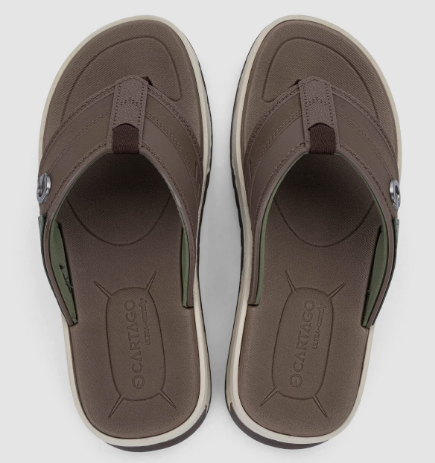 Chinelo de Dedo Cairo Cartago Marrom com verde