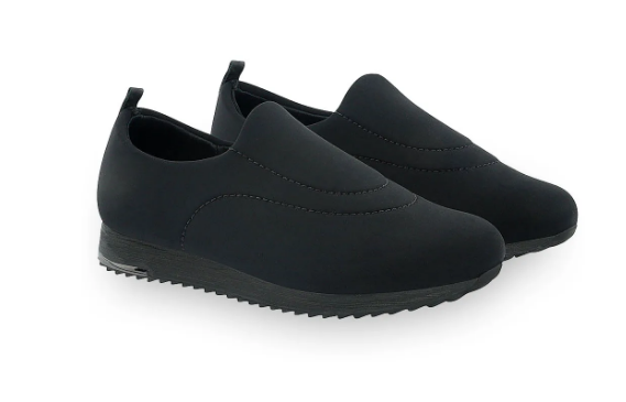 Tenis Slip On Detalhe Costura Preto/Preto Usaflex