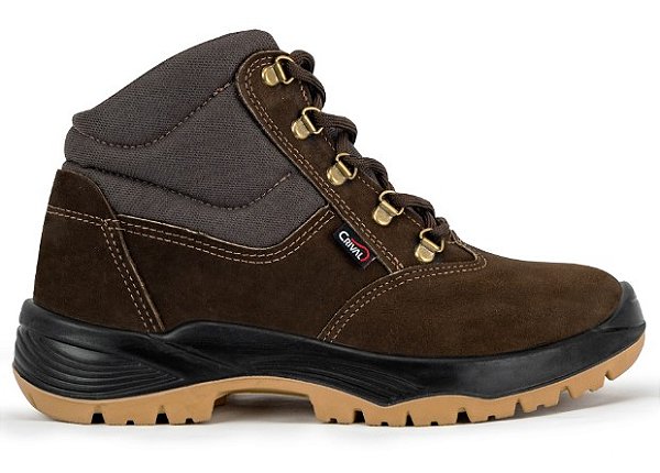 Bota de Amarrar Nobuck Café Infinity Bico PVC 094