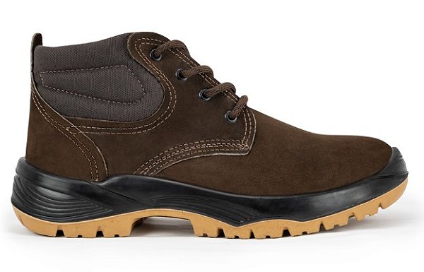 Bota de Amarrar Nobuck Café Infinity Bico PVC 092