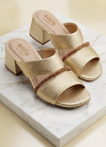 Sandalia  Softli Floater Ouro Light 10681