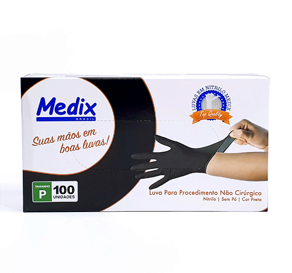 Luva Nitrilo Black s/ Pó Medix