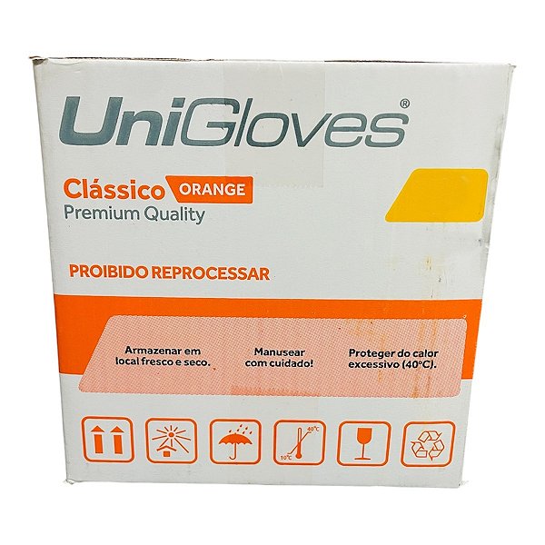 Luva Latex Laranja Unigloves Com Pó Atacado 1.000 Unidades