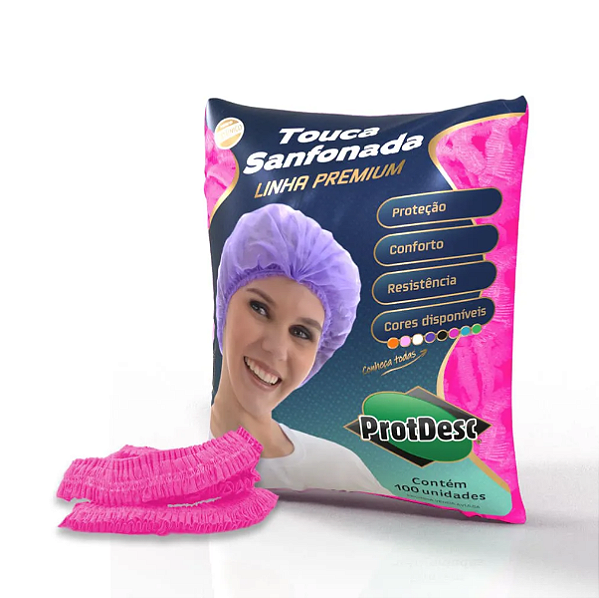 Touca Rosa Pink Protdesc Sanfonada C/ Elástico 100un