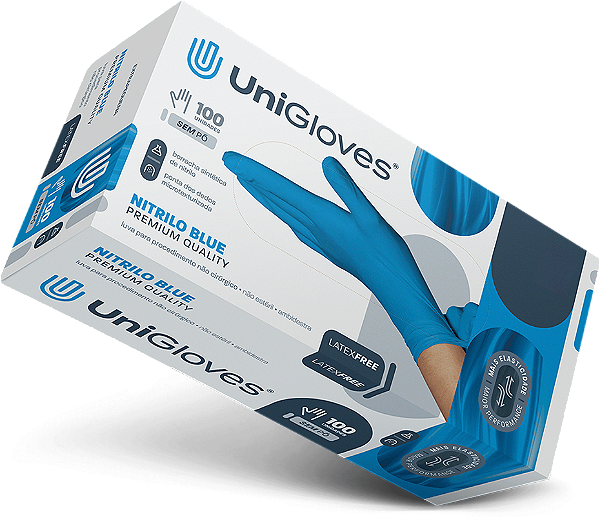 Luva Nitrilo Blue Premium Quality Unigloves