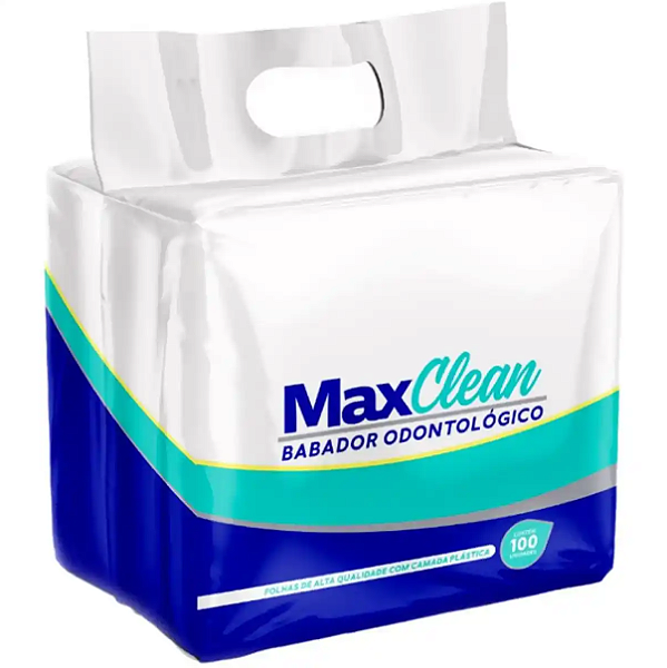 Babador Odontológico Branco Max Clean 100 uni