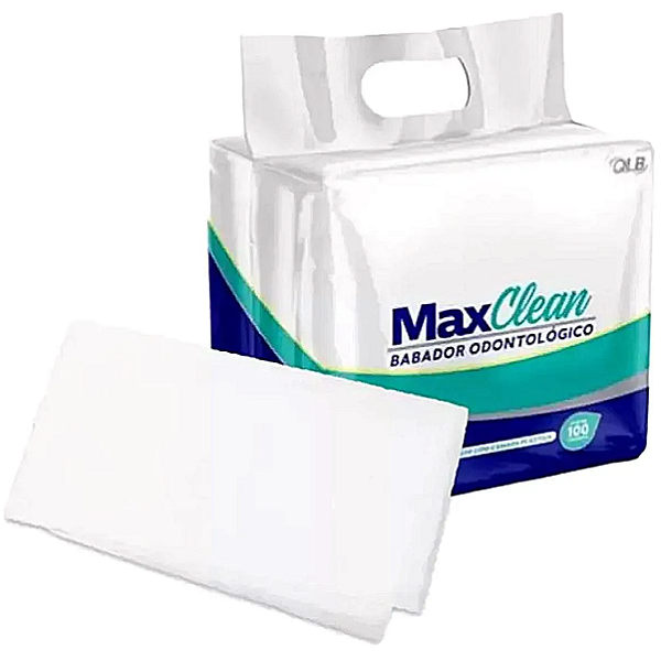 Babador Odontológico Branco Max Clean 100 uni