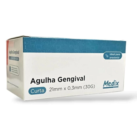 Agulha Gengival Curta 30G Medix 100 uni