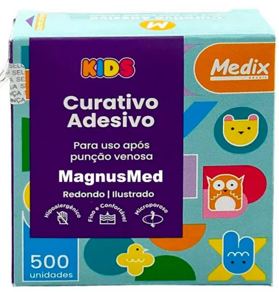 Curativo Adesivo Kids Redondo Medix 500 uni