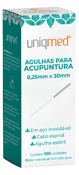 Agulha Acupuntura 0,25x30mm Uniqmed 100 uni