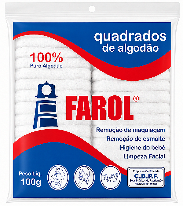Quadradinhos de Algodão Farol 100g