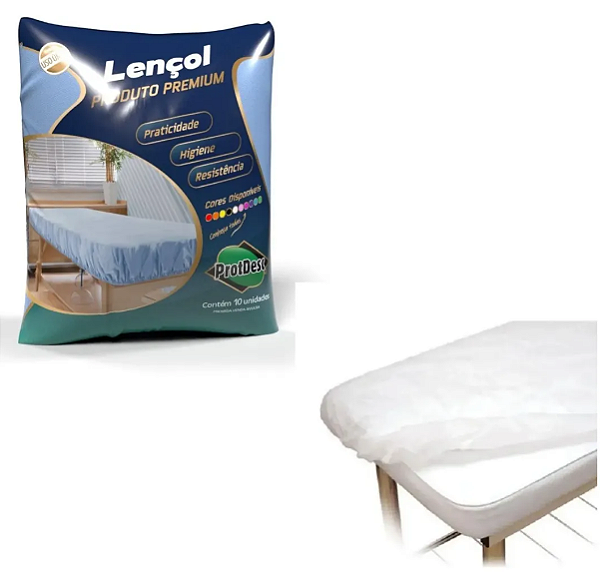 Lençol p/ Maca Protdesc Descartável c/ Elástico Branco 2,10x0,90cm 10un