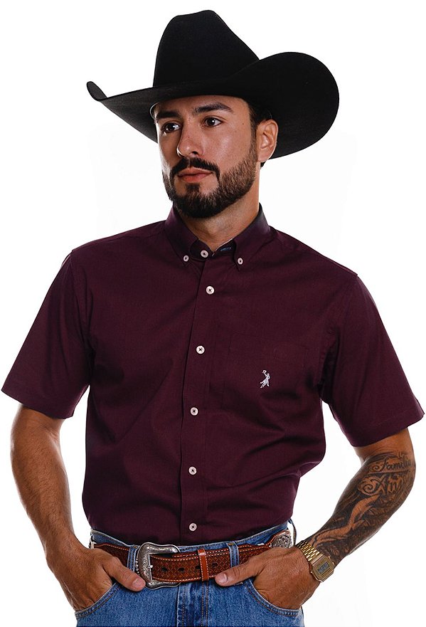 Camisa Masculina Austin Western Manga Curta