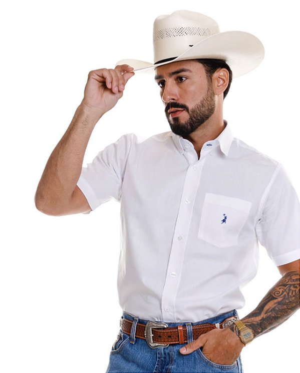 Camisa Masculina Austin Western Manga Curta