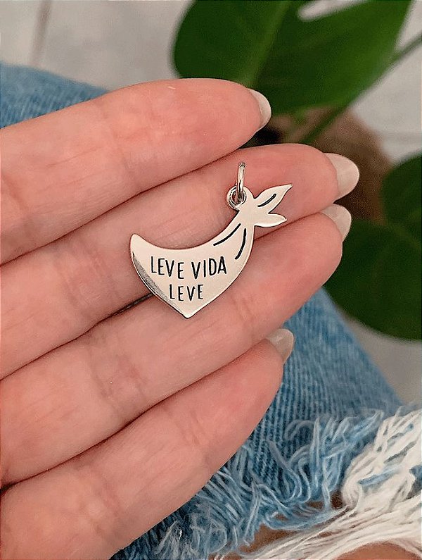 Pingente "Leve Vida Leve" de Prata