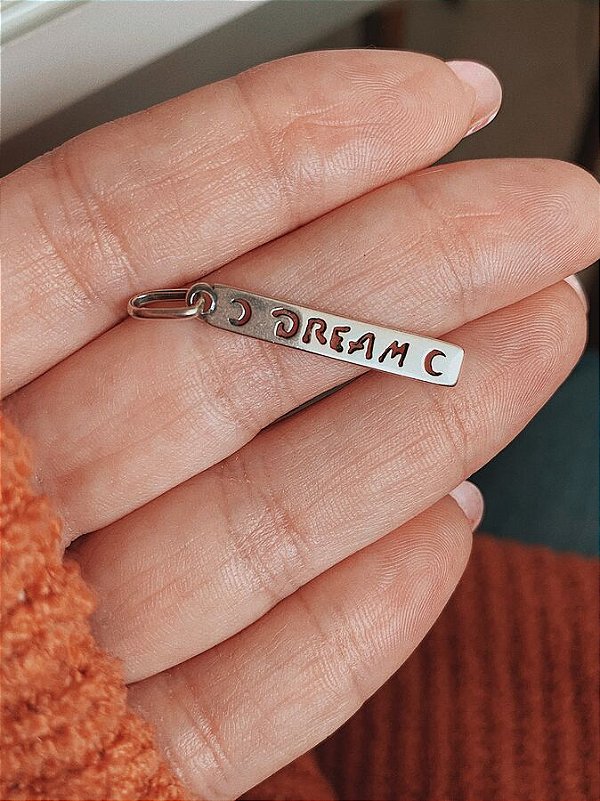 Pingente de Prata 925 Placa Dream