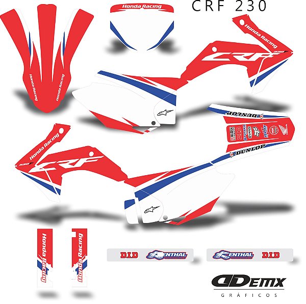 KIT GRÁFICO ADESIVO CRF 230F - 2015 A 2021 - HRC RED