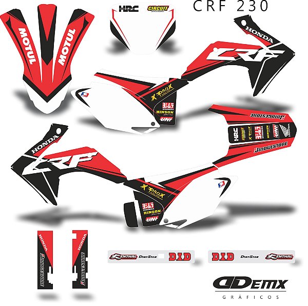 KIT GRÁFICO ADESIVO CRF 230F - 2015 A 2021 - FLOW