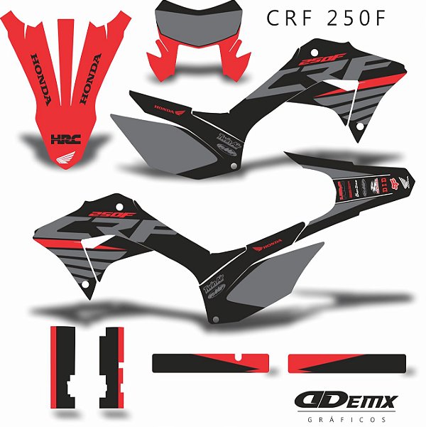 KIT GRÁFICO ADESIVO CRF 250F - 2018 A 2023 - ACE BLACK