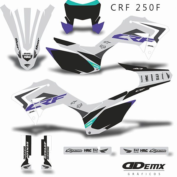 KIT GRÁFICO ADESIVO CRF 250F - 2018 A 2023 - RIVALS BLADE