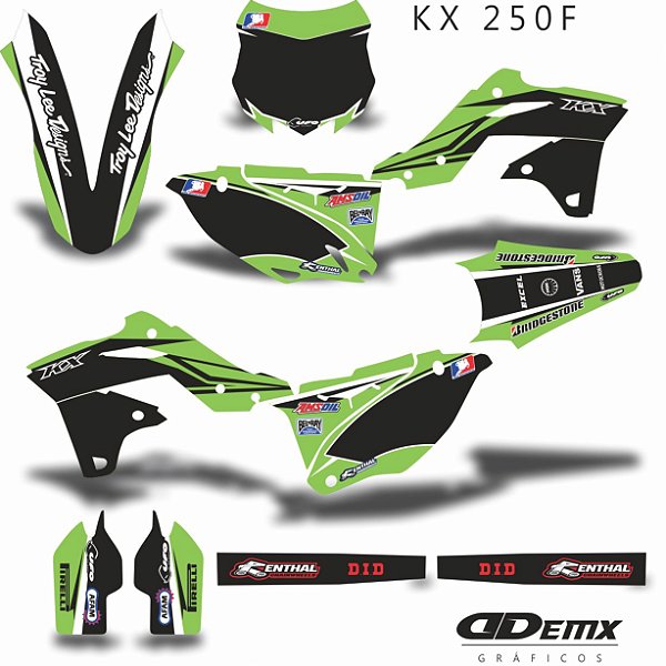 KIT GRÁFICO ADESIVO KXF 250 - GREEN SPEAR