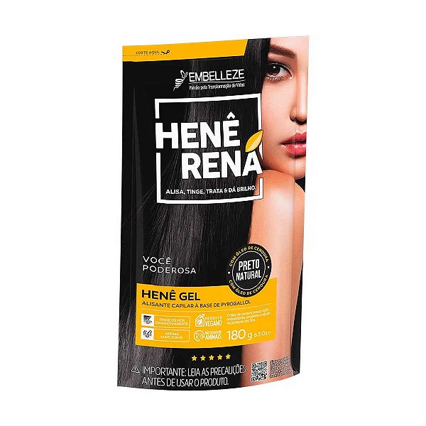 Hene Rena Em Gel 180g Preto Sache Pouch Embelleze