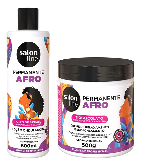 Kit Permanente Afro 2 Produtos Salon Line Creme Loção