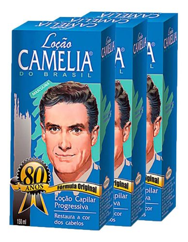 Kit C/ 3un Loção Camélia Masculina Progressiva 140ml