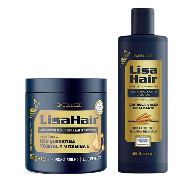 Kit Lisahair Creme Alisante Neutralizante Líquido