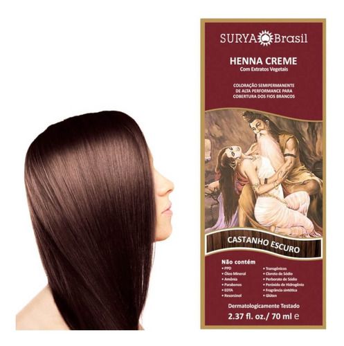 Henna Creme Castanho Escuro Surya Brasil