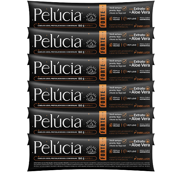 Kit C/ 6 Alisante Henê Pelúcia Forte BISNAGA 180g