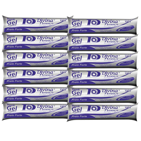 Kit C/ 12un Henê Gel Divina Dama Forte Bisnaga 180g