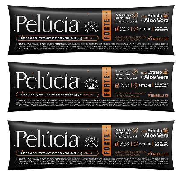Alisante Henê Pelúcia Forte BISNAGA 180g Kit C/ 3UN