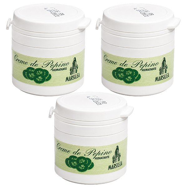 Kit 3un Creme Facial de Pepino Marsilea 40g Hidratante