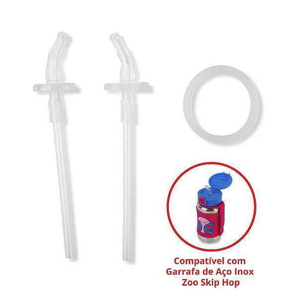 Kit Reposição 2 Canudos Garrafa de aço inox Zoo SKIP HOP