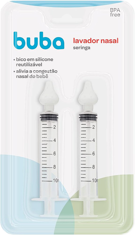 Lavador Nasal 2 seringas com ponta em silicone - Buba