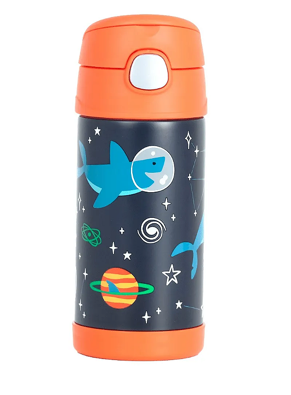 GARRAFA TÉRMICA SQUEEZE THERMOS INFANTIL FUNTAINER F401 TUBARÃO NO