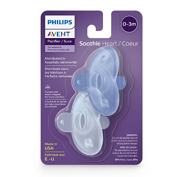 Chupeta Soothie 0-3M dupla Philips Avent Azul