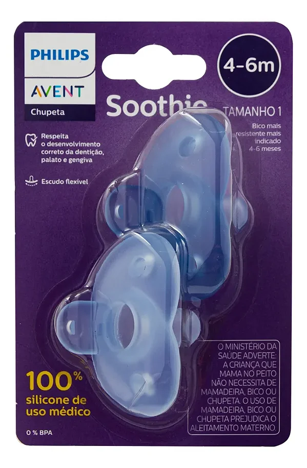 Chupeta Philips Avent Soothie Unitára 4-6 Meses Azul