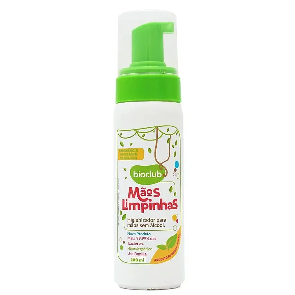 Higienizador de Mãos Sem Álcool - Mãos Limpinhas Bioclub® 200ml