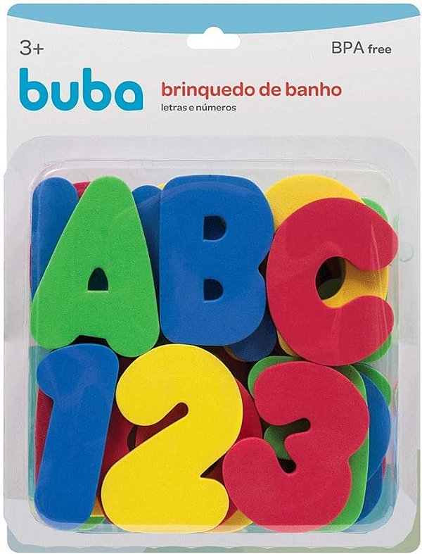 Brinquedo de Banho - Letras e Números - 36 Peças - Buba