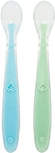 KIT 2 COLHERS EM SILICONE AZUL/VERDE