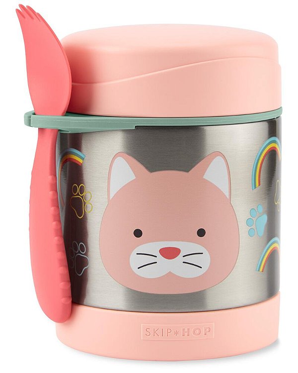 Pote térmico com talher gatinha rosa | Skip Hop