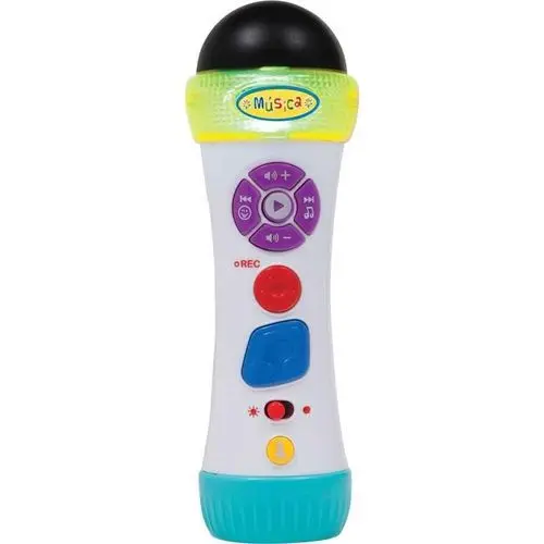 Brinquedo microfone musical infantil canta e grava - buba