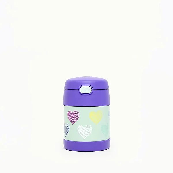 Pote Térmico Infantil Funtainer F310 Corações Coloridos Thermos - 290ml