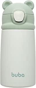 Garrafa Copo Térmico Parede Dupla Ursinho  Verde - Buba 320ml