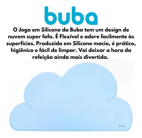 Jogo Americano Azul em Silicone Infantil Buba