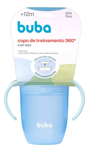 Copo de  Treinamento 360º Com Alça - 210ML  - Buba- Azul